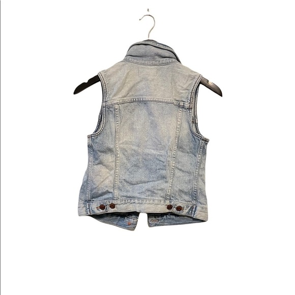 Madewell Clear Blue Light Wash Denim Sleeveless The Jean Vest - Picture 4 of 7